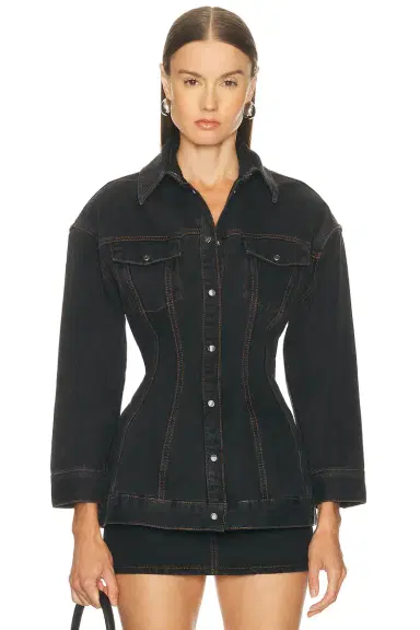 Wardrobe.NYC Denim Contour Jacket | Thumbnail 1 Wardrobe.NYC Denim Contour Jacket | Thumbnail 1