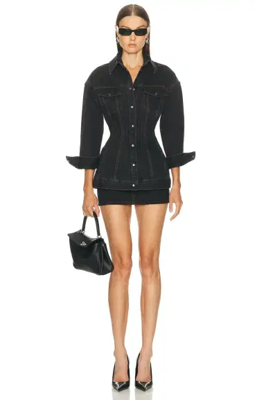 Wardrobe.NYC Denim Micro Mini Skirt | Thumbnail 5