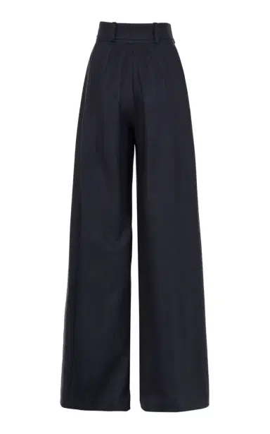 Martin Grant Gathered Wide-Legged Wool Pants - Navy | Thumbnail 5