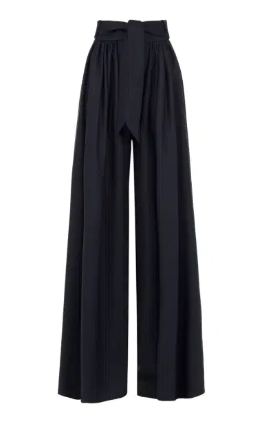 Martin Grant Gathered Wide-Legged Wool Pants - Navy | Thumbnail 1