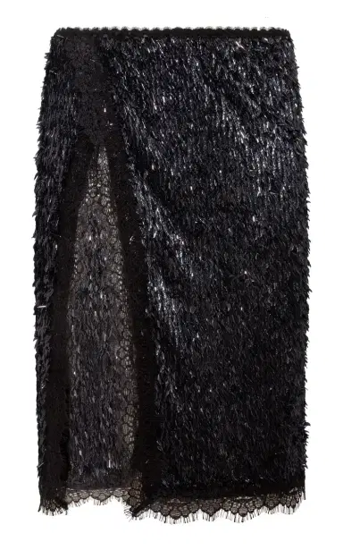 SIEDRÉS Bianca Sequined Lace Midi Skirt | Thumbnail 1