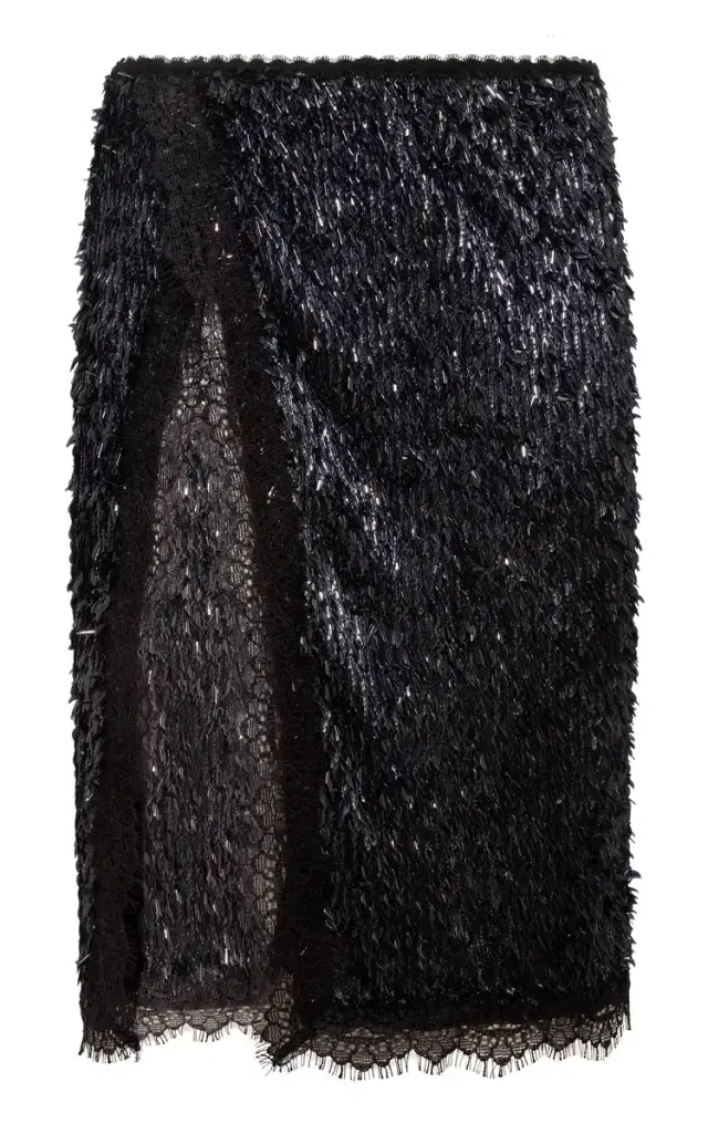SIEDRÉS Bianca Sequined Lace Midi Skirt