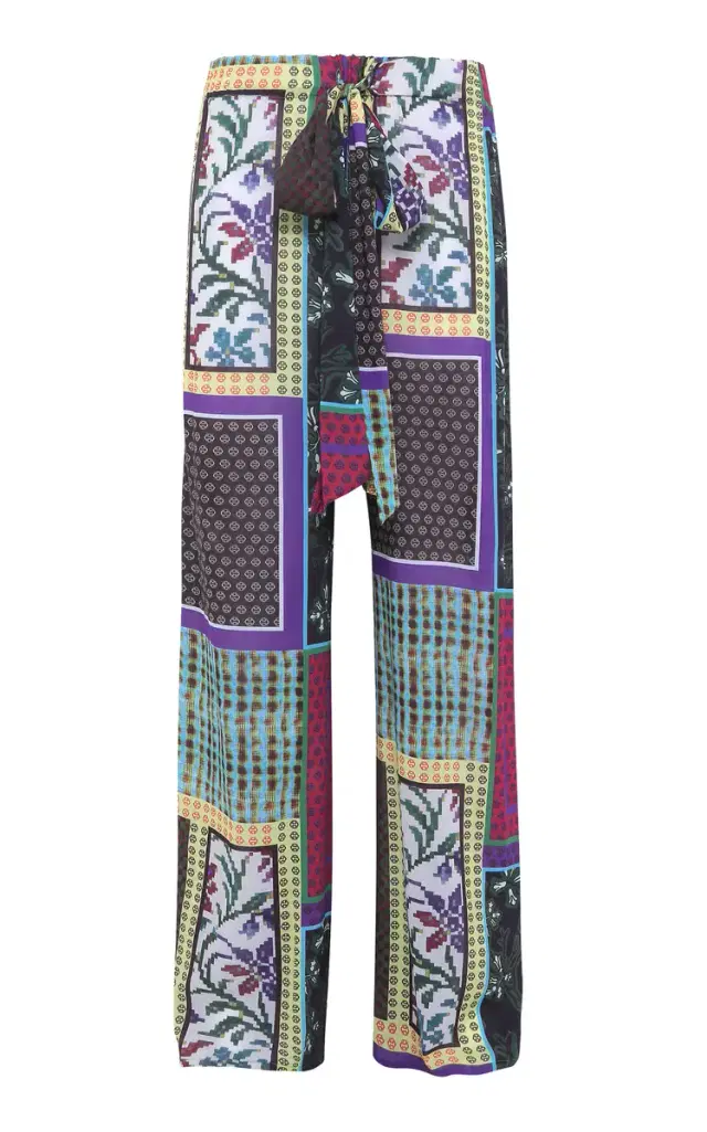 Manoce Printed Cotton-Voile Wide-Leg Pants