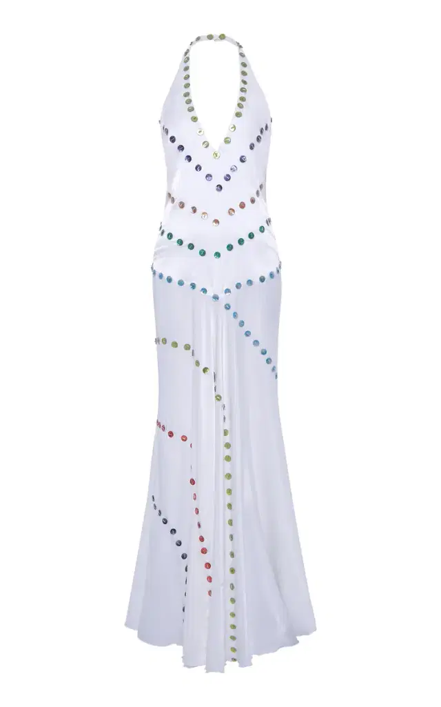 SIEDRÉS Vicka Beaded Satin Maxi Dress