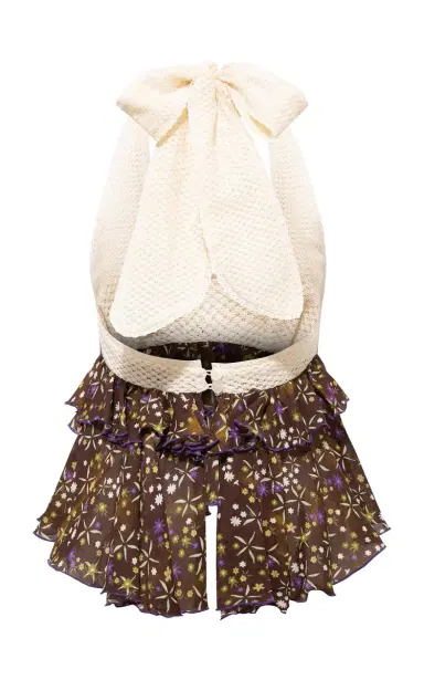 SIEDRÉS Lori Ruffled Lace-Chiffon Top | Thumbnail 10