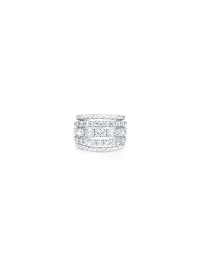 Wish Fine Jewelry 2.45ct Diamond 18K Gold Five Row Ring