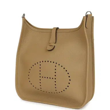 HERMÈS Hermes Evelyne III PM Poussiere Clemence Palladium Hardware | Thumbnail 3 HERMÈS Hermes Evelyne III PM Poussiere Clemence Palladium Hardware | Thumbnail 3