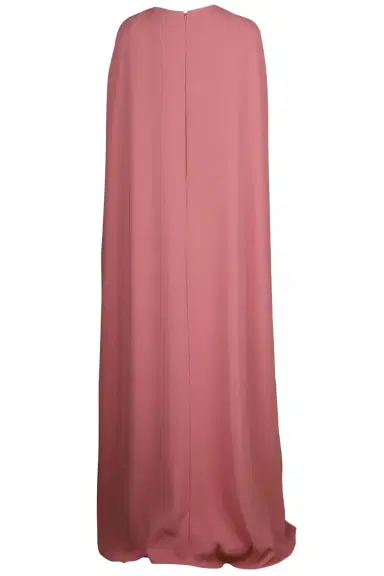 Oscar de la Renta Draped Sleeve Brooch Caftan Gown | Thumbnail 6