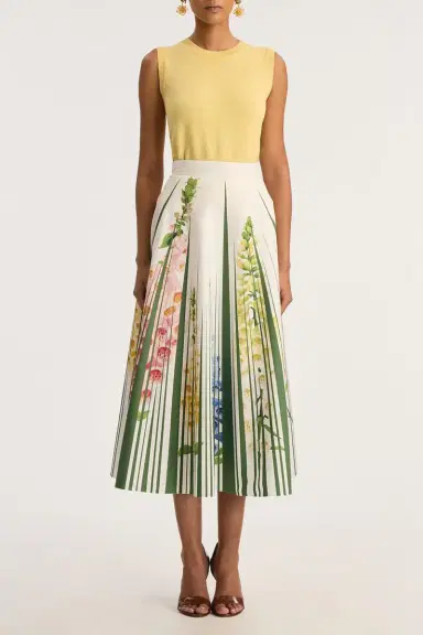 Oscar de la Renta Foxgloves Midi Skirt | Thumbnail 2