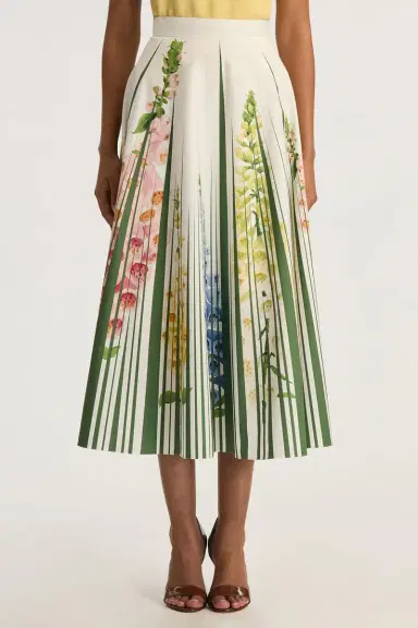 Oscar de la Renta Foxgloves Midi Skirt | Thumbnail 3