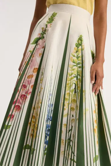 Oscar de la Renta Foxgloves Midi Skirt | Thumbnail 4