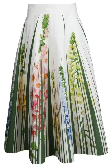 Oscar de la Renta Foxgloves Midi Skirt | Thumbnail 1