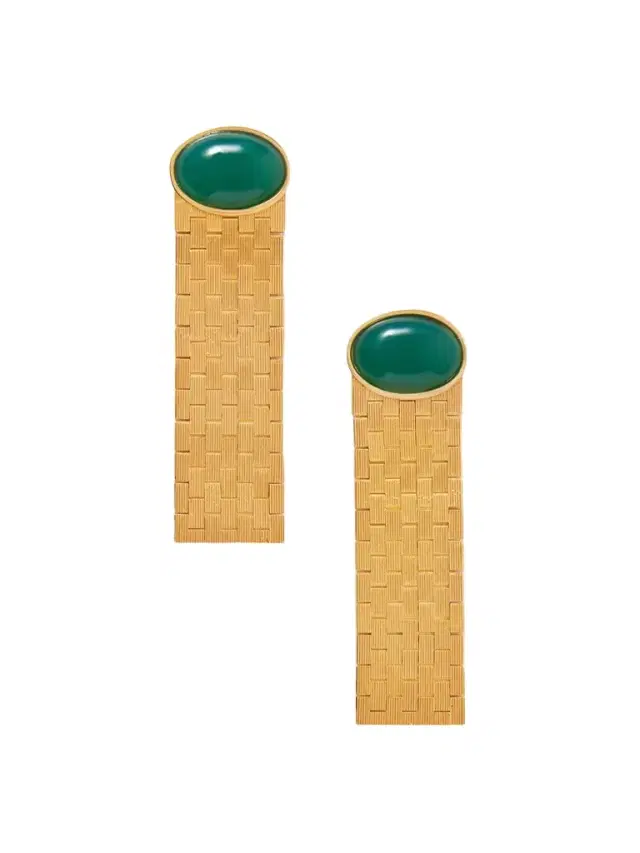 Chronos Gold-plated Agate Earrings