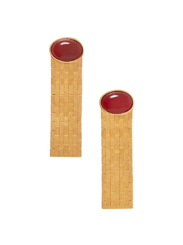 Chronos Gold-plated Agate Earrings