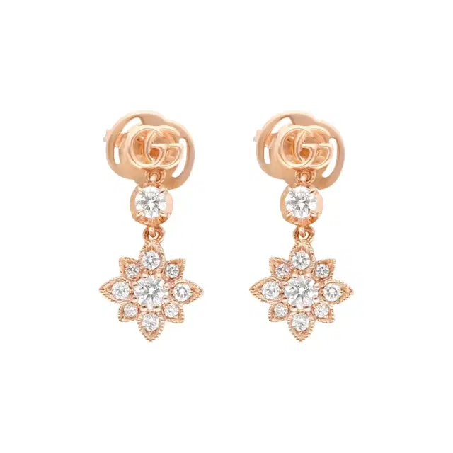Gucci Gucci Flora 18K Rose Gold Diamond Drop Earrings by The Solist