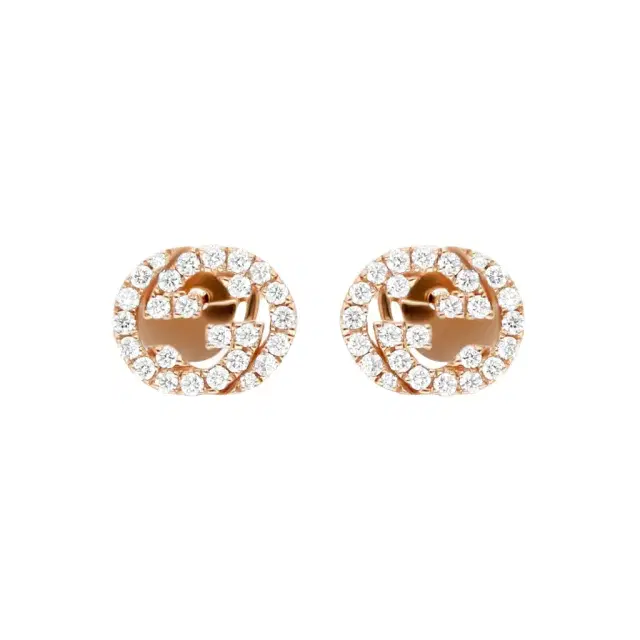 Gucci Gucci Interlocking G 18K Rose Gold Diamond Stud Earrings by The Solist