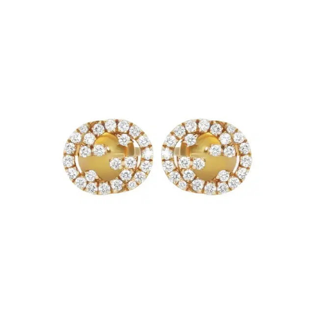 Gucci Gucci Interlocking G 18K Yellow Gold Diamond Stud Earrings by The Solist