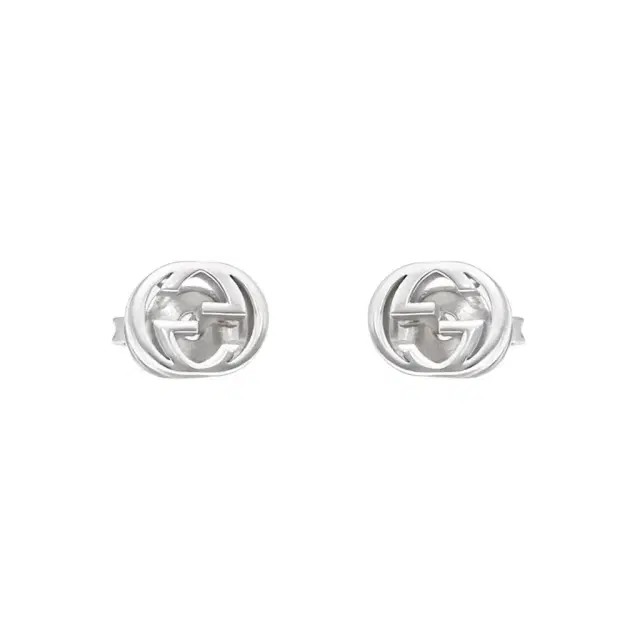Gucci Gucci Interlocking G Motif 18K White Gold Stud Earrings by The Solist