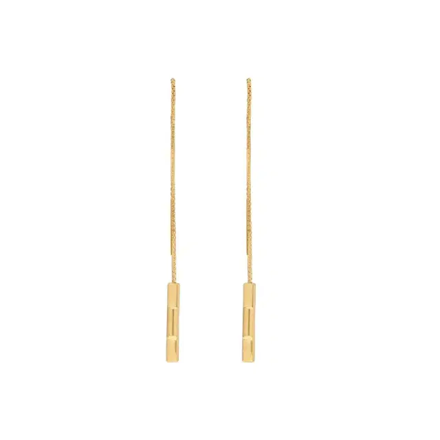 Gucci Gucci Link to Love 18K Yellow Gold Chain Bar Drop Earrings by The Solist