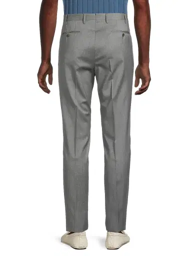 Corneliani Men's Wool & Silk Slim-Fit Trousers - Grey | Thumbnail 5 Corneliani Men's Wool & Silk Slim-Fit Trousers - Grey | Thumbnail 5