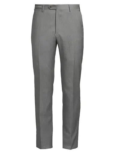 Corneliani Men's Wool & Silk Slim-Fit Trousers - Grey | Thumbnail 1 Corneliani Men's Wool & Silk Slim-Fit Trousers - Grey | Thumbnail 1