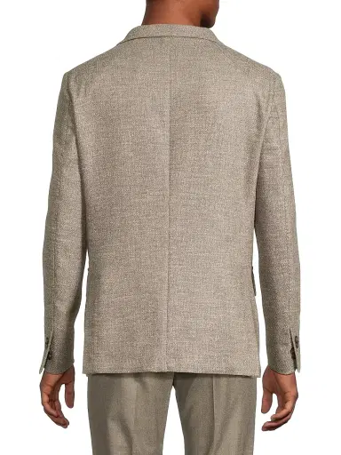 CORNELIANI Men's Virgin Wool-Blend Blazer - Natural - Size 46 | Thumbnail 5