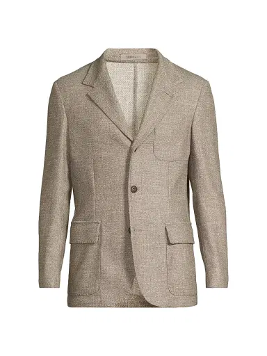 CORNELIANI Men's Virgin Wool-Blend Blazer - Natural - Size 46 | Thumbnail 1