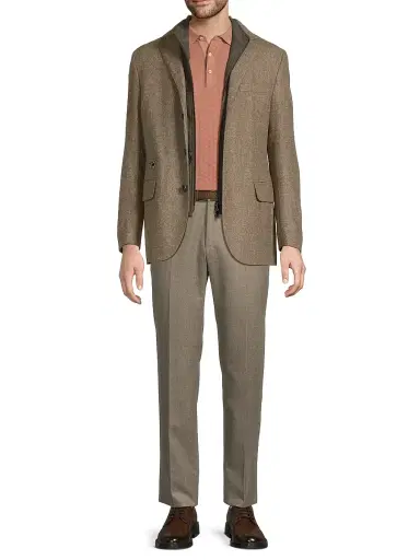 Corneliani Men's Textured Wool-Cashmere Sport Coat - Natural | Thumbnail 2