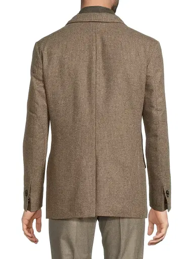 Corneliani Men's Textured Wool-Cashmere Sport Coat - Natural | Thumbnail 5
