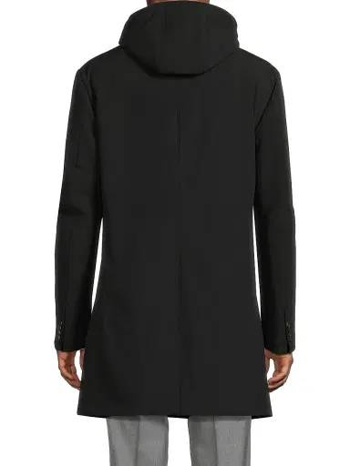 CORNELIANI Men's Peformance Stretch-Nylon Overcoat - Black - Size 44 | Thumbnail 5