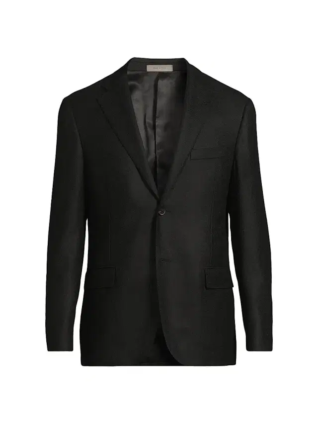 CORNELIANI Men's Wool-Silk Sport Coat - Black