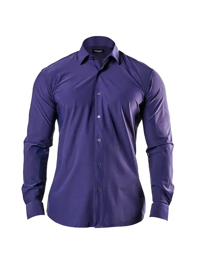 Maceoo Men's Fibonacci Stretch Euro Shirt - Purple