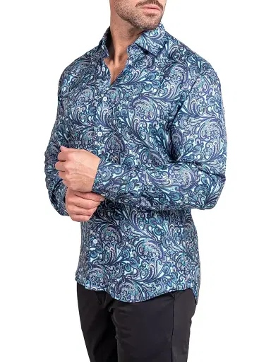 Maceoo Men's Fibonacci Ascension Shirt - Blue | Thumbnail 4 Maceoo Men's Fibonacci Ascension Shirt - Blue | Thumbnail 4