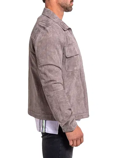 Maceoo Men's Ascension Leather Jacket - Grey | Thumbnail 8