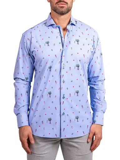 Maceoo Men's Einstein Stretch Ascension Shirt - Blue | Thumbnail 2 Maceoo Men's Einstein Stretch Ascension Shirt - Blue | Thumbnail 2