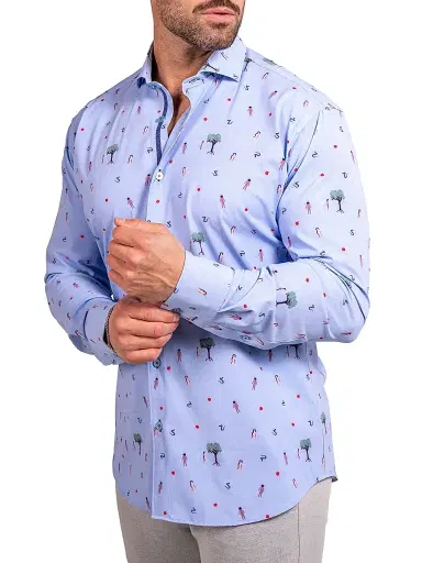 Maceoo Men's Einstein Stretch Ascension Shirt - Blue | Thumbnail 3 Maceoo Men's Einstein Stretch Ascension Shirt - Blue | Thumbnail 3