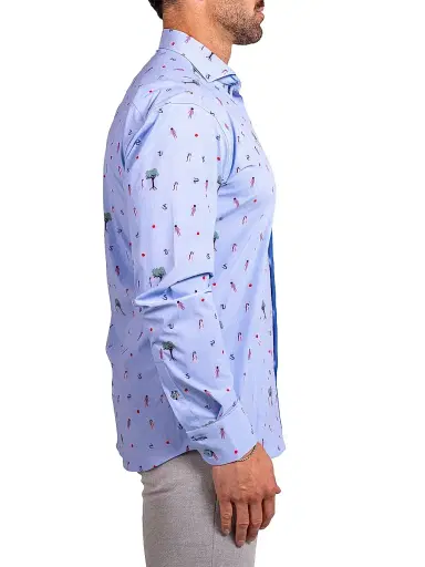 Maceoo Men's Einstein Stretch Ascension Shirt - Blue | Thumbnail 4 Maceoo Men's Einstein Stretch Ascension Shirt - Blue | Thumbnail 4