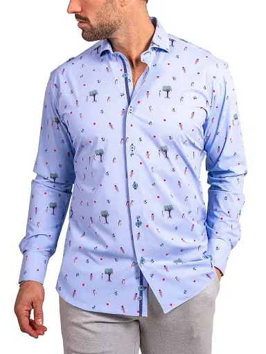 Maceoo Men's Einstein Stretch Ascension Shirt - Blue | Thumbnail 7 Maceoo Men's Einstein Stretch Ascension Shirt - Blue | Thumbnail 7