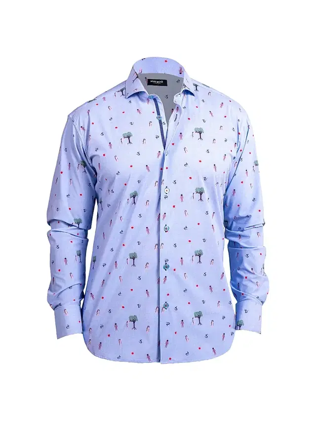 Maceoo Men's Einstein Stretch Ascension Shirt - Blue