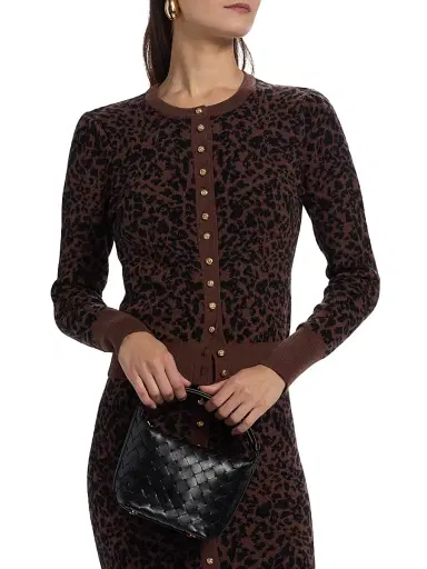 Generation Love Women's Tulum Leopard-Print Jacquard Cardigan - Brown Black | Thumbnail 3 Generation Love Women's Tulum Leopard-Print Jacquard Cardigan - Brown Black | Thumbnail 3