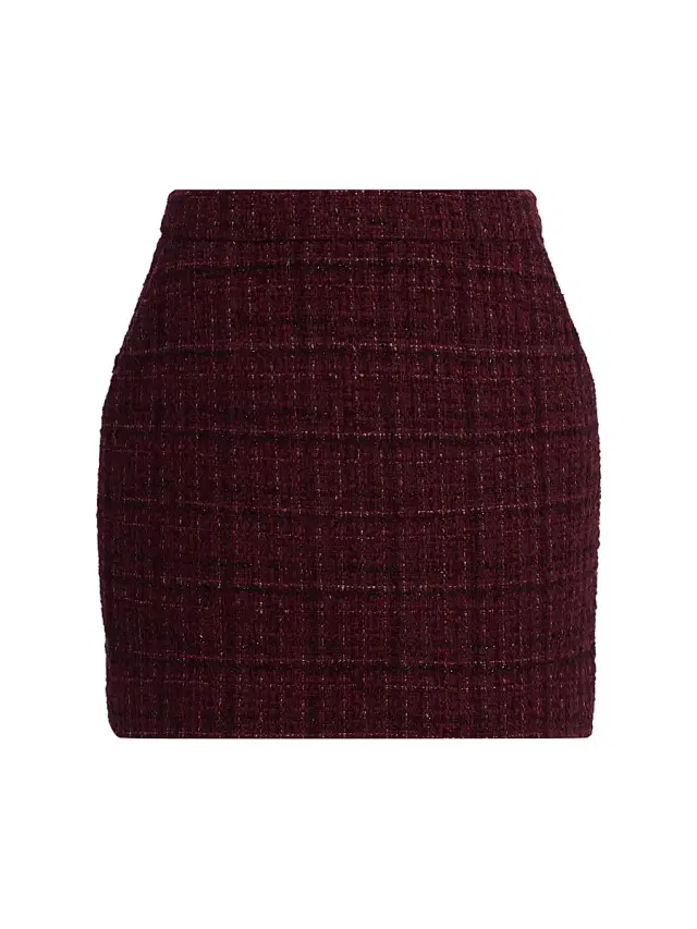 Generation Love Women's Kendra Cotton-Blend Metallic Tweed Miniskirt - Malbec Multi