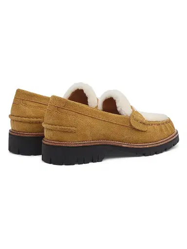 rag & bone Women's Corey 0MM Suede & Shearling Loafers - Camel Suede Shearling | Thumbnail 3 rag & bone Women's Corey 0MM Suede & Shearling Loafers - Camel Suede Shearling | Thumbnail 3
