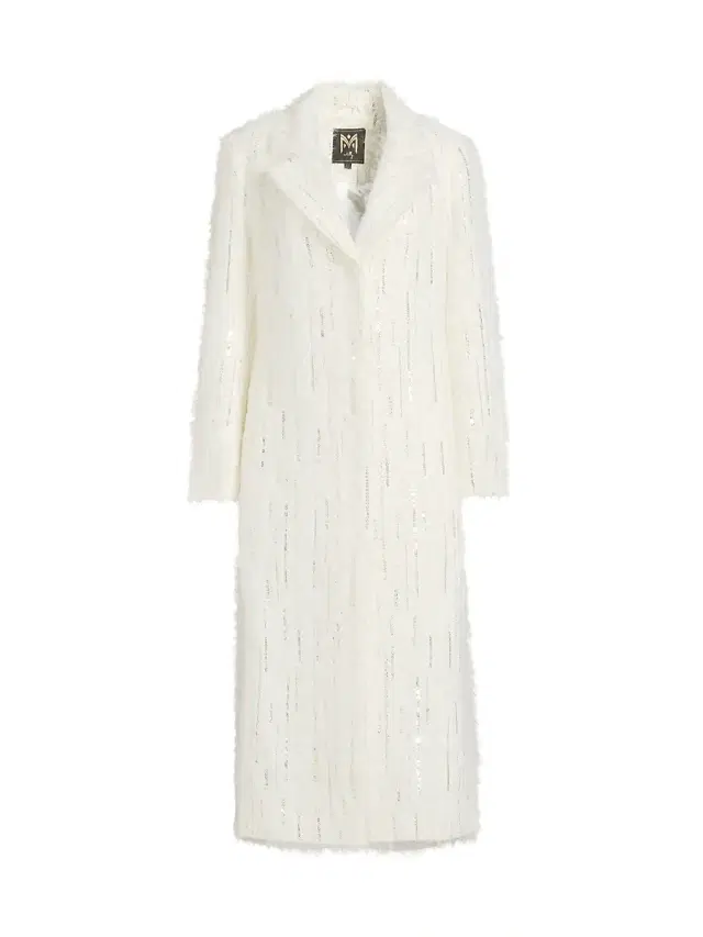 Milly Women's Rhinestone-Embellished Long Coat - White