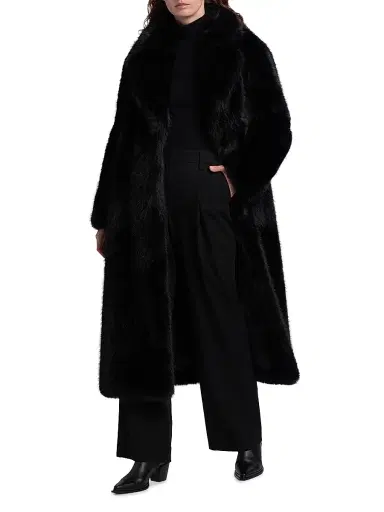 Mercer Collective Women's Mink Stripe Faux-Fur Coat | Thumbnail 2 Mercer Collective Women's Mink Stripe Faux-Fur Coat | Thumbnail 2