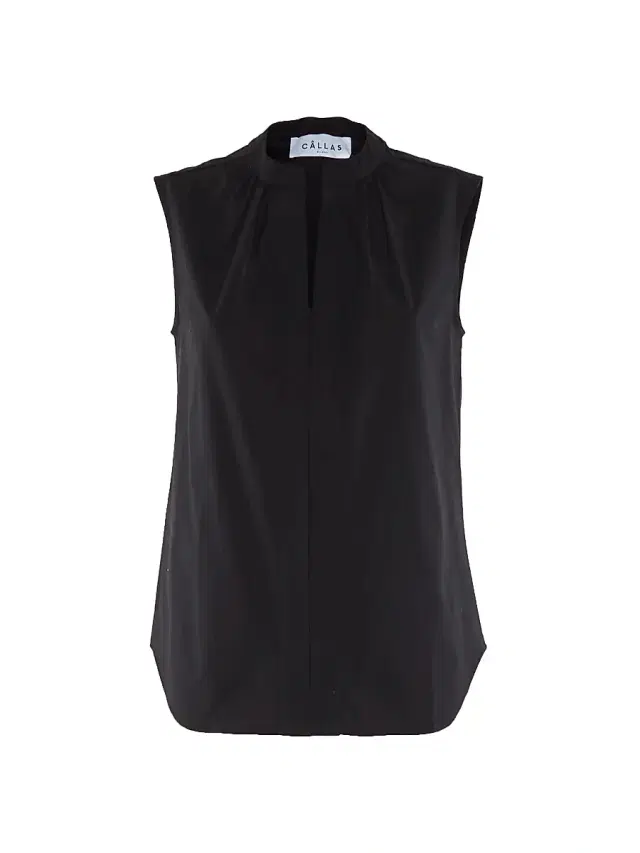 Callas Milano Women's Olympia Sleeveless Poplin Top - Black