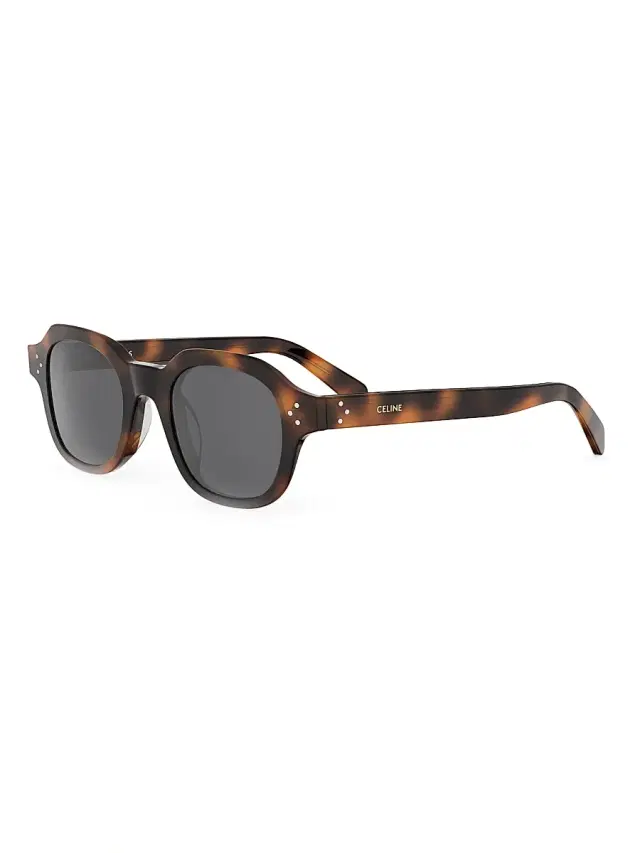 CELINE Men's Celine 3 Dots HD 48MM Square Sunglasses - Blonde Havana And Smoke