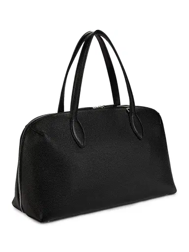 TOTEME Women's Medium Grained-Leather Day Tote - Black | Thumbnail 4
