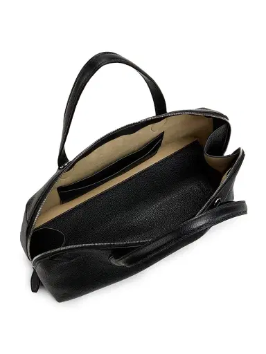 TOTEME Women's Medium Grained-Leather Day Tote - Black | Thumbnail 5