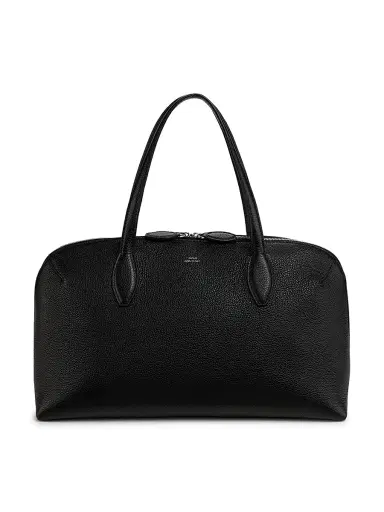 TOTEME Women's Medium Grained-Leather Day Tote - Black | Thumbnail 1
