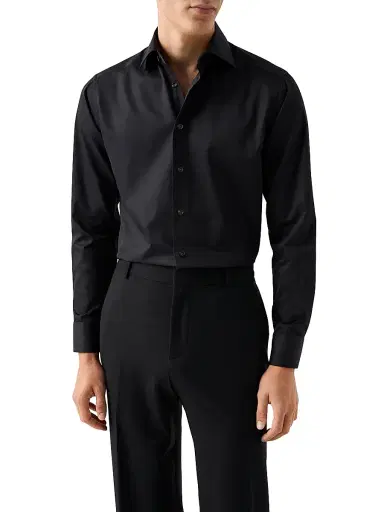 Eton Men's Contemporary-Fit Elevated Twill Dress Shirt - Black - Size 18 | Thumbnail 3 Eton Men's Contemporary-Fit Elevated Twill Dress Shirt - Black - Size 18 | Thumbnail 3